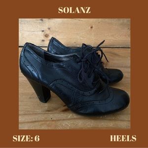 Solanz Oxford Style Heel Booties